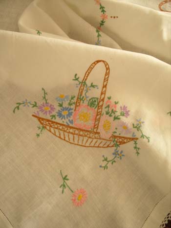 basket linen tablecloth