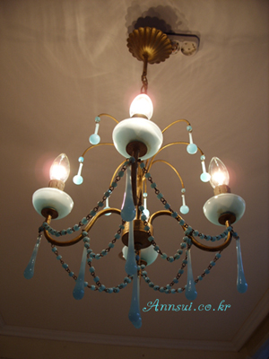 antique Aqua blueopaline chandelier 