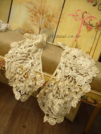 Antique brussels lace shawl