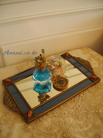 antique blue tray