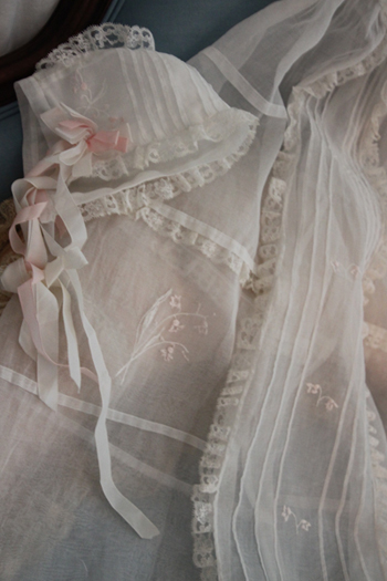 러플 레이스 가득한~베이비 드레스&amp;보넷set