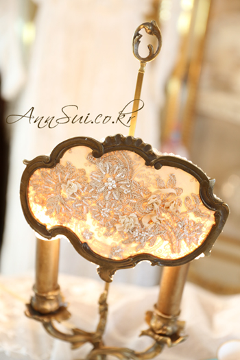 귀한 아름다움..로맨틱 쉐입 한아름반짝이는 비즈 쉐이드브론즈 스크린 램프