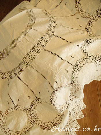 linen crochet tablecloth